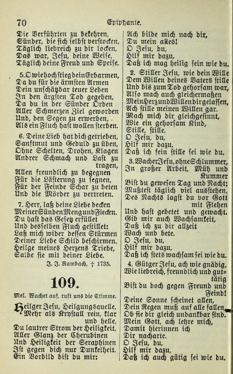 Evangelisches Gesangbuch. Nach Zustimmung der Provinszialsznode vom Jahre 1884 zur Einfürung in der Provinz Brandenburg mit Genehmigung des Evangelischen Oberkirchenrats page 70