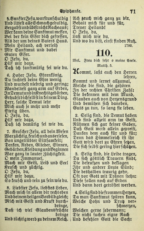 Evangelisches Gesangbuch. Nach Zustimmung der Provinszialsznode vom Jahre 1884 zur Einfürung in der Provinz Brandenburg mit Genehmigung des Evangelischen Oberkirchenrats page 71