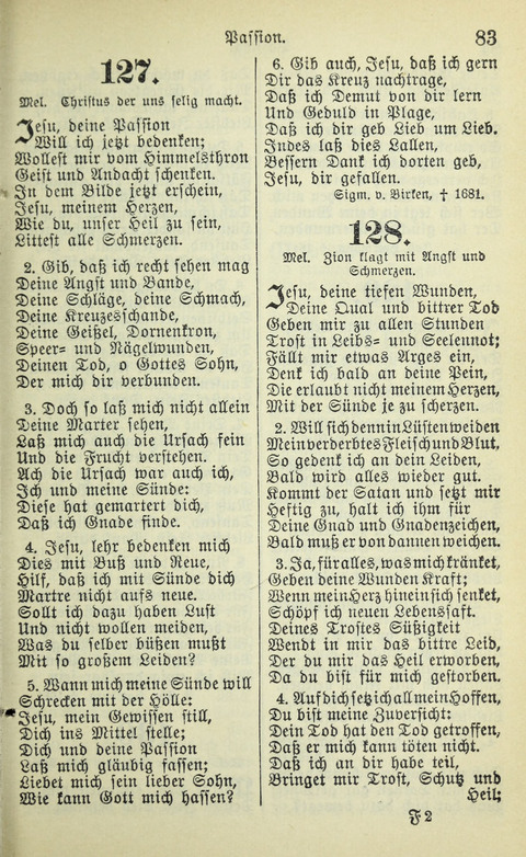 Evangelisches Gesangbuch. Nach Zustimmung der Provinszialsznode vom Jahre 1884 zur Einfürung in der Provinz Brandenburg mit Genehmigung des Evangelischen Oberkirchenrats page 83