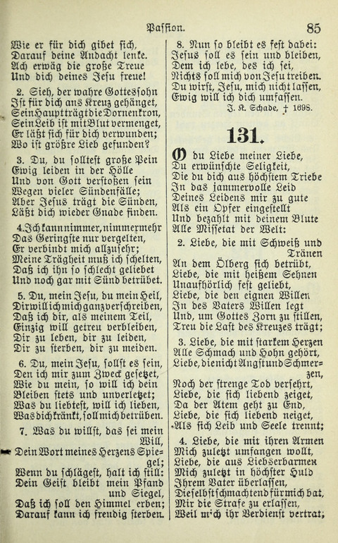 Evangelisches Gesangbuch. Nach Zustimmung der Provinszialsznode vom Jahre 1884 zur Einfürung in der Provinz Brandenburg mit Genehmigung des Evangelischen Oberkirchenrats page 85