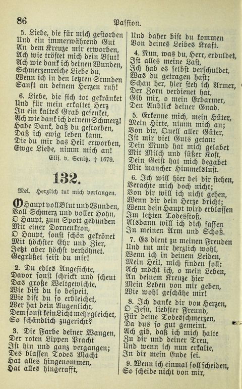 Evangelisches Gesangbuch. Nach Zustimmung der Provinszialsznode vom Jahre 1884 zur Einfürung in der Provinz Brandenburg mit Genehmigung des Evangelischen Oberkirchenrats page 86