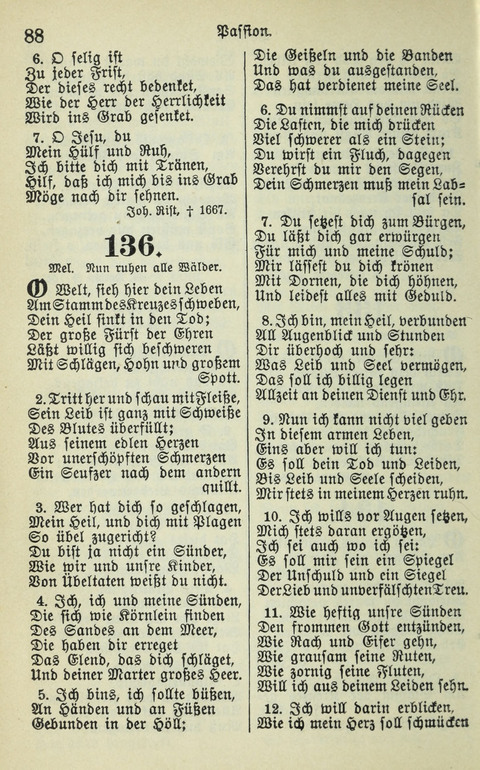 Evangelisches Gesangbuch. Nach Zustimmung der Provinszialsznode vom Jahre 1884 zur Einfürung in der Provinz Brandenburg mit Genehmigung des Evangelischen Oberkirchenrats page 88