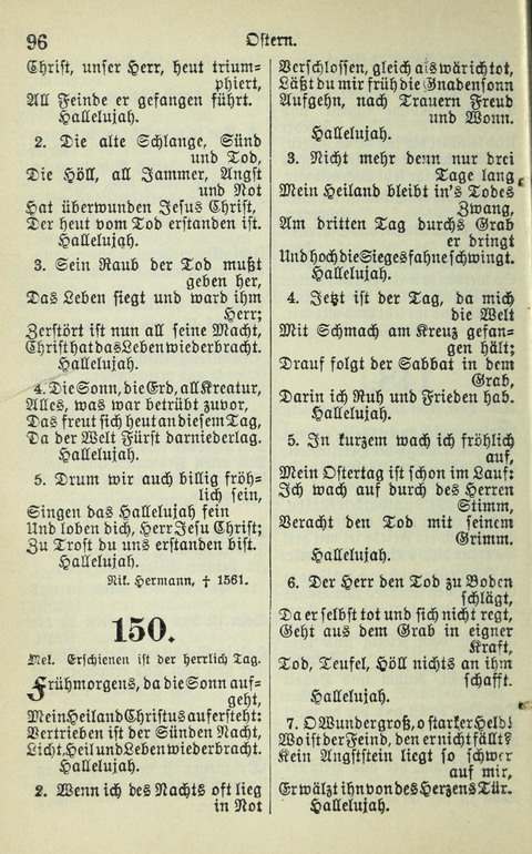 Evangelisches Gesangbuch. Nach Zustimmung der Provinszialsznode vom Jahre 1884 zur Einfürung in der Provinz Brandenburg mit Genehmigung des Evangelischen Oberkirchenrats page 96