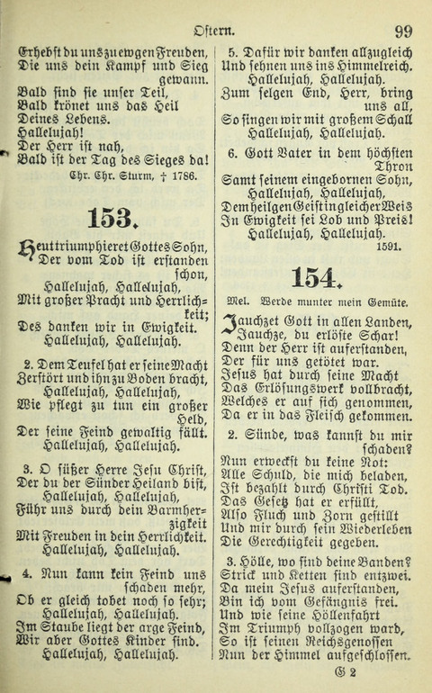 Evangelisches Gesangbuch. Nach Zustimmung der Provinszialsznode vom Jahre 1884 zur Einfürung in der Provinz Brandenburg mit Genehmigung des Evangelischen Oberkirchenrats page 99