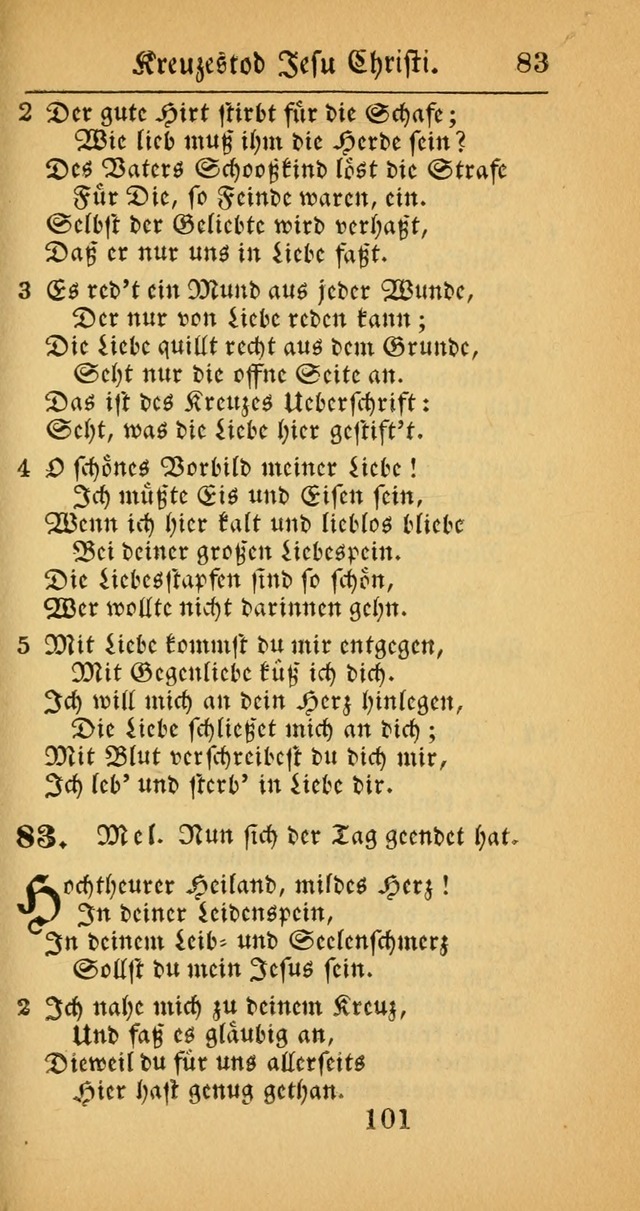 Evangelisches Gesangbuch: oder eine sammlung geistreicher lieder zum gebrauch der Evangelischen Gemeinscaft und aller heilsuchenden seelen  (4th und verb. Aufl.) page 103