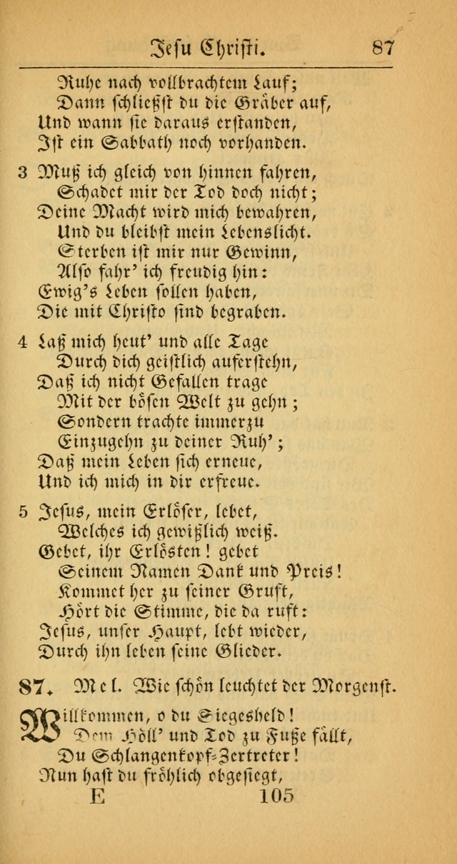 Evangelisches Gesangbuch: oder eine sammlung geistreicher lieder zum gebrauch der Evangelischen Gemeinscaft und aller heilsuchenden seelen  (4th und verb. Aufl.) page 107