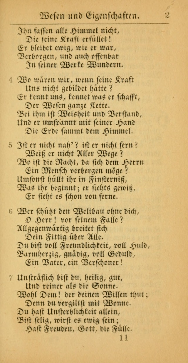 Evangelisches Gesangbuch: oder eine sammlung geistreicher lieder zum gebrauch der Evangelischen Gemeinscaft und aller heilsuchenden seelen  (4th und verb. Aufl.) page 11