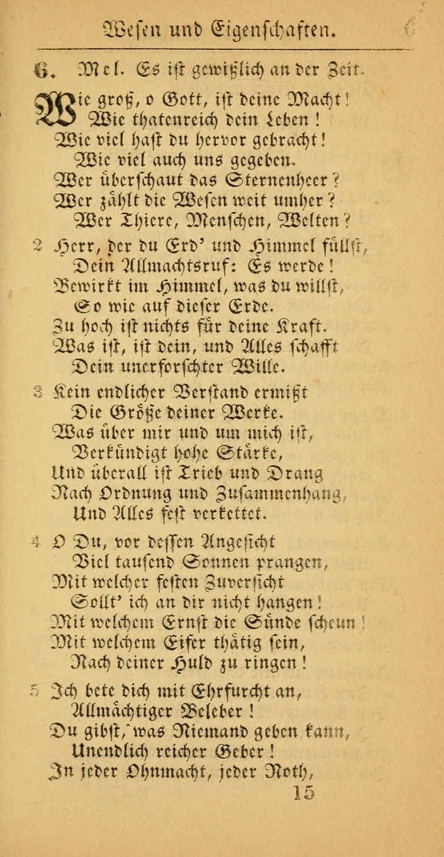 Evangelisches Gesangbuch: oder eine sammlung geistreicher lieder zum gebrauch der Evangelischen Gemeinscaft und aller heilsuchenden seelen  (4th und verb. Aufl.) page 15