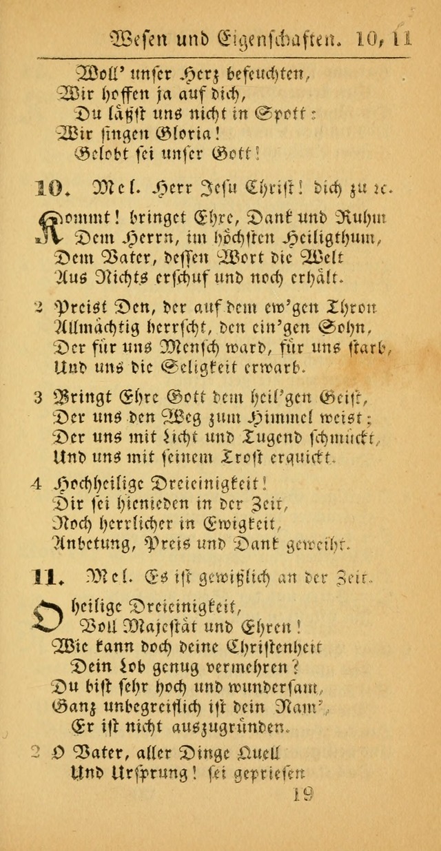 Evangelisches Gesangbuch: oder eine sammlung geistreicher lieder zum gebrauch der Evangelischen Gemeinscaft und aller heilsuchenden seelen  (4th und verb. Aufl.) page 19