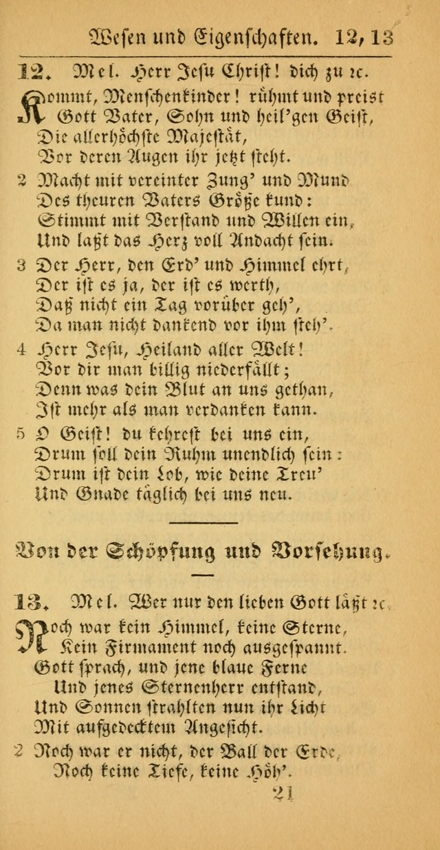 Evangelisches Gesangbuch: oder eine sammlung geistreicher lieder zum gebrauch der Evangelischen Gemeinscaft und aller heilsuchenden seelen  (4th und verb. Aufl.) page 21