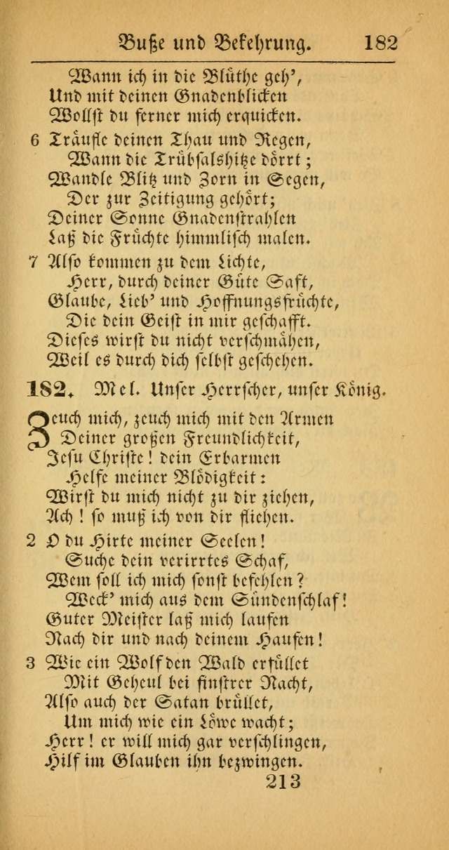 Evangelisches Gesangbuch: oder eine sammlung geistreicher lieder zum gebrauch der Evangelischen Gemeinscaft und aller heilsuchenden seelen  (4th und verb. Aufl.) page 215