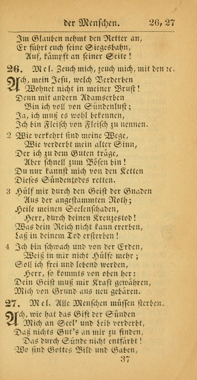 Evangelisches Gesangbuch: oder eine sammlung geistreicher lieder zum gebrauch der Evangelischen Gemeinscaft und aller heilsuchenden seelen  (4th und verb. Aufl.) page 39