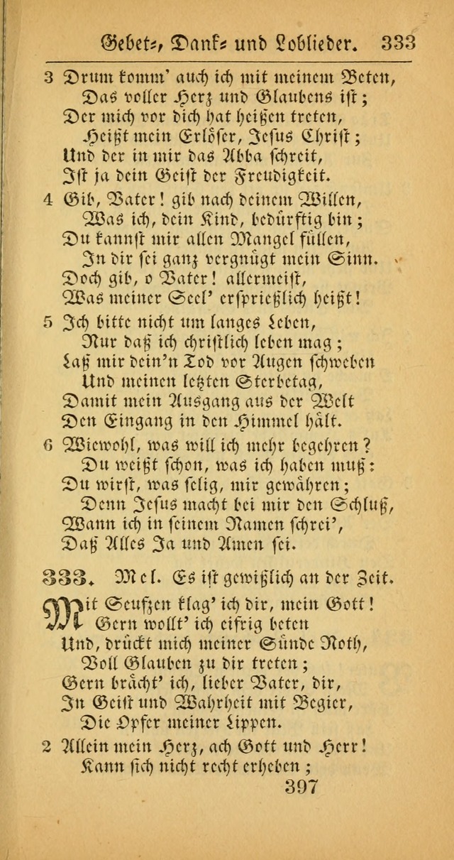 Evangelisches Gesangbuch: oder eine sammlung geistreicher lieder zum gebrauch der Evangelischen Gemeinscaft und aller heilsuchenden seelen  (4th und verb. Aufl.) page 399