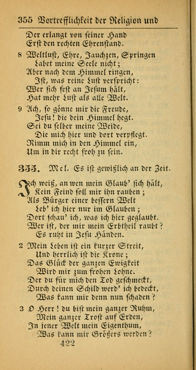 Evangelisches Gesangbuch: oder eine sammlung geistreicher lieder zum gebrauch der Evangelischen Gemeinscaft und aller heilsuchenden seelen  (4th und verb. Aufl.) page 424