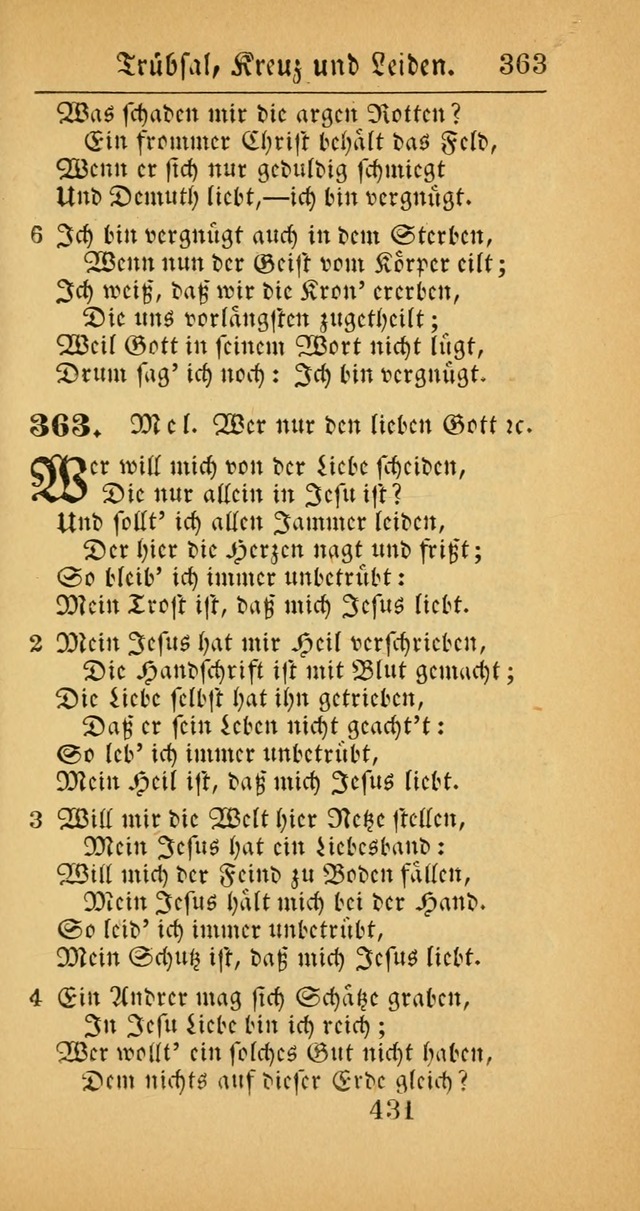 Evangelisches Gesangbuch: oder eine sammlung geistreicher lieder zum gebrauch der Evangelischen Gemeinscaft und aller heilsuchenden seelen  (4th und verb. Aufl.) page 433