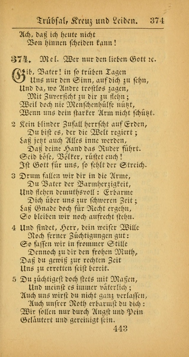 Evangelisches Gesangbuch: oder eine sammlung geistreicher lieder zum gebrauch der Evangelischen Gemeinscaft und aller heilsuchenden seelen  (4th und verb. Aufl.) page 445