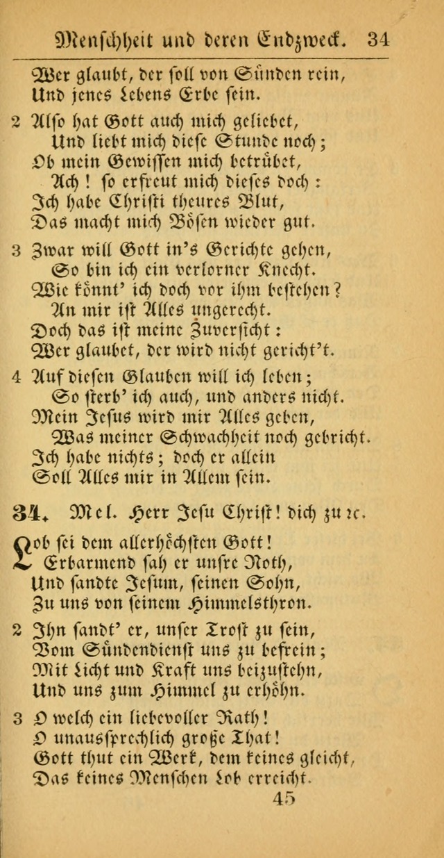 Evangelisches Gesangbuch: oder eine sammlung geistreicher lieder zum gebrauch der Evangelischen Gemeinscaft und aller heilsuchenden seelen  (4th und verb. Aufl.) page 47