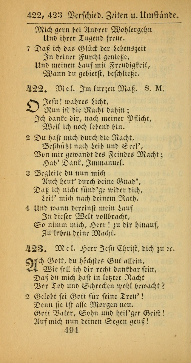 Evangelisches Gesangbuch: oder eine sammlung geistreicher lieder zum gebrauch der Evangelischen Gemeinscaft und aller heilsuchenden seelen  (4th und verb. Aufl.) page 496