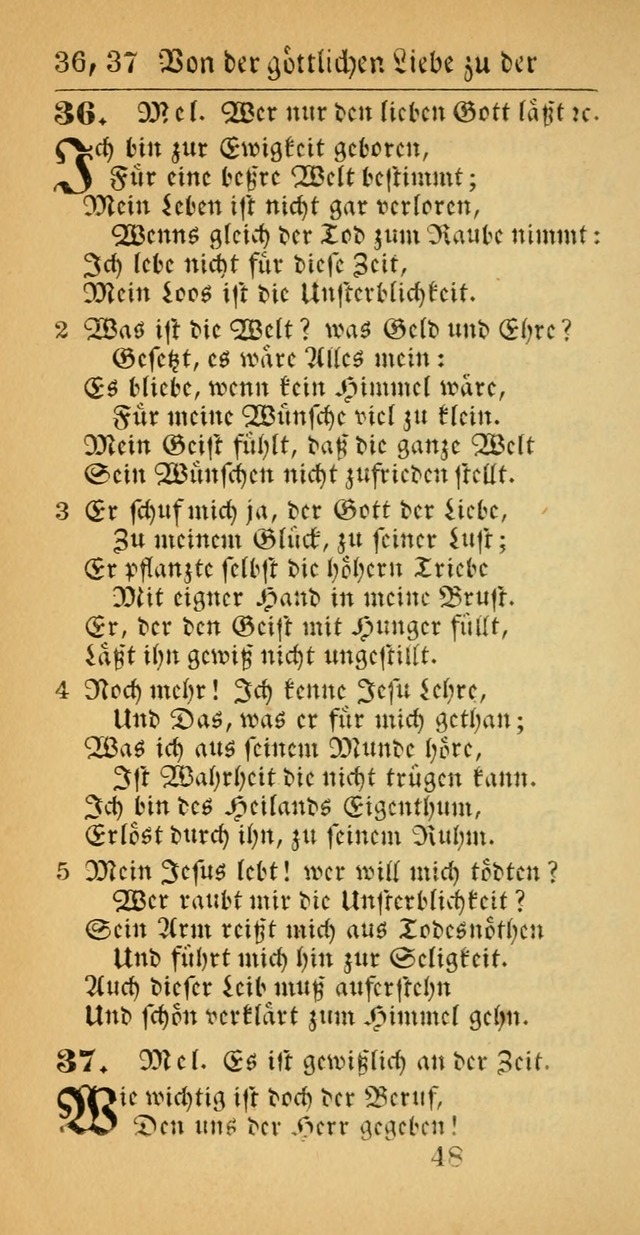 Evangelisches Gesangbuch: oder eine sammlung geistreicher lieder zum gebrauch der Evangelischen Gemeinscaft und aller heilsuchenden seelen  (4th und verb. Aufl.) page 50