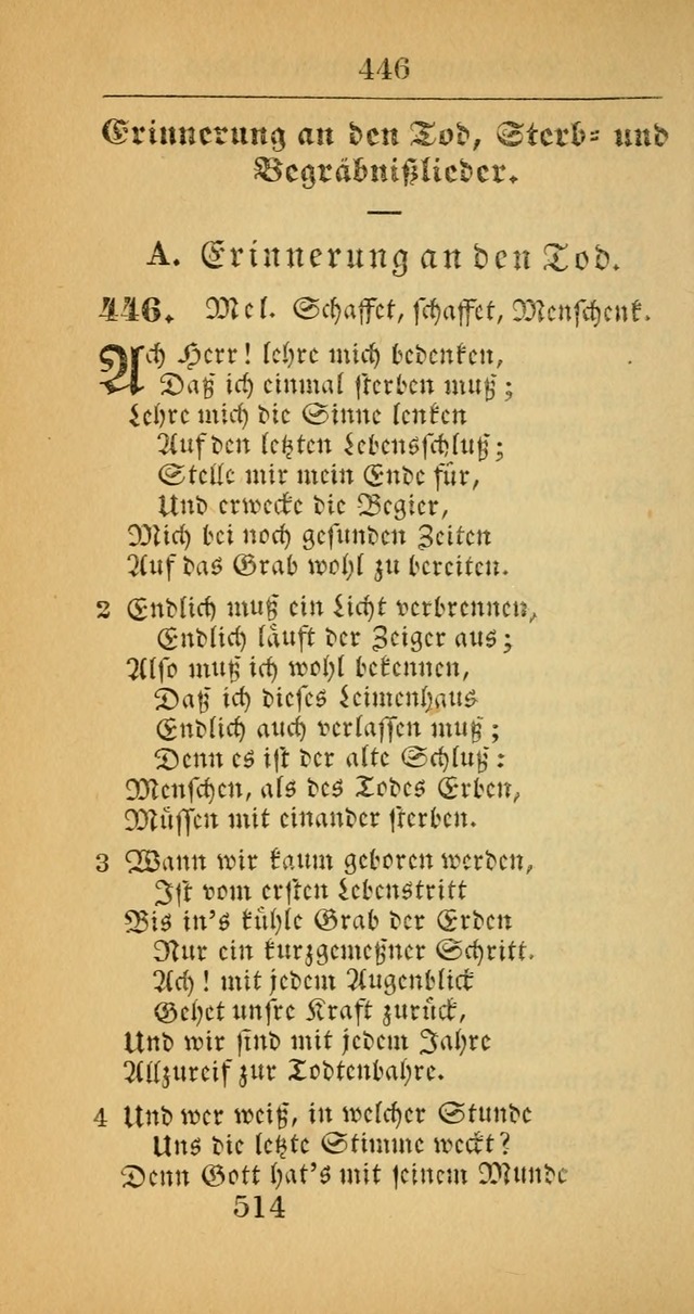 Evangelisches Gesangbuch: oder eine sammlung geistreicher lieder zum gebrauch der Evangelischen Gemeinscaft und aller heilsuchenden seelen  (4th und verb. Aufl.) page 516