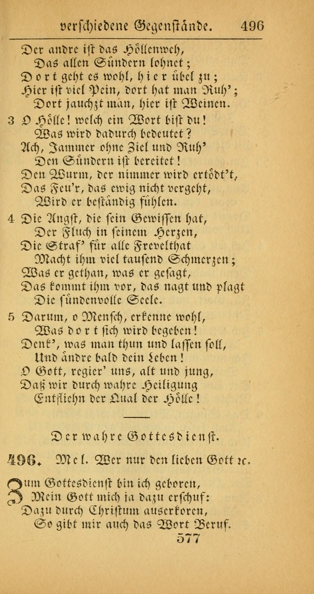 Evangelisches Gesangbuch: oder eine sammlung geistreicher lieder zum gebrauch der Evangelischen Gemeinscaft und aller heilsuchenden seelen  (4th und verb. Aufl.) page 579