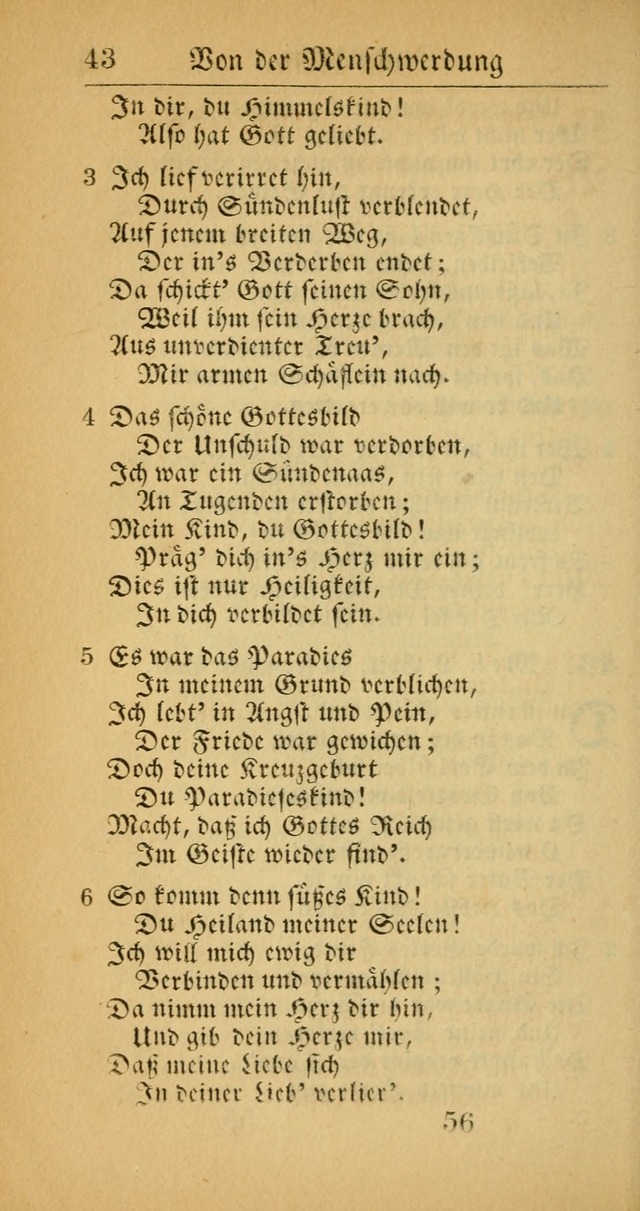 Evangelisches Gesangbuch: oder eine sammlung geistreicher lieder zum gebrauch der Evangelischen Gemeinscaft und aller heilsuchenden seelen  (4th und verb. Aufl.) page 58