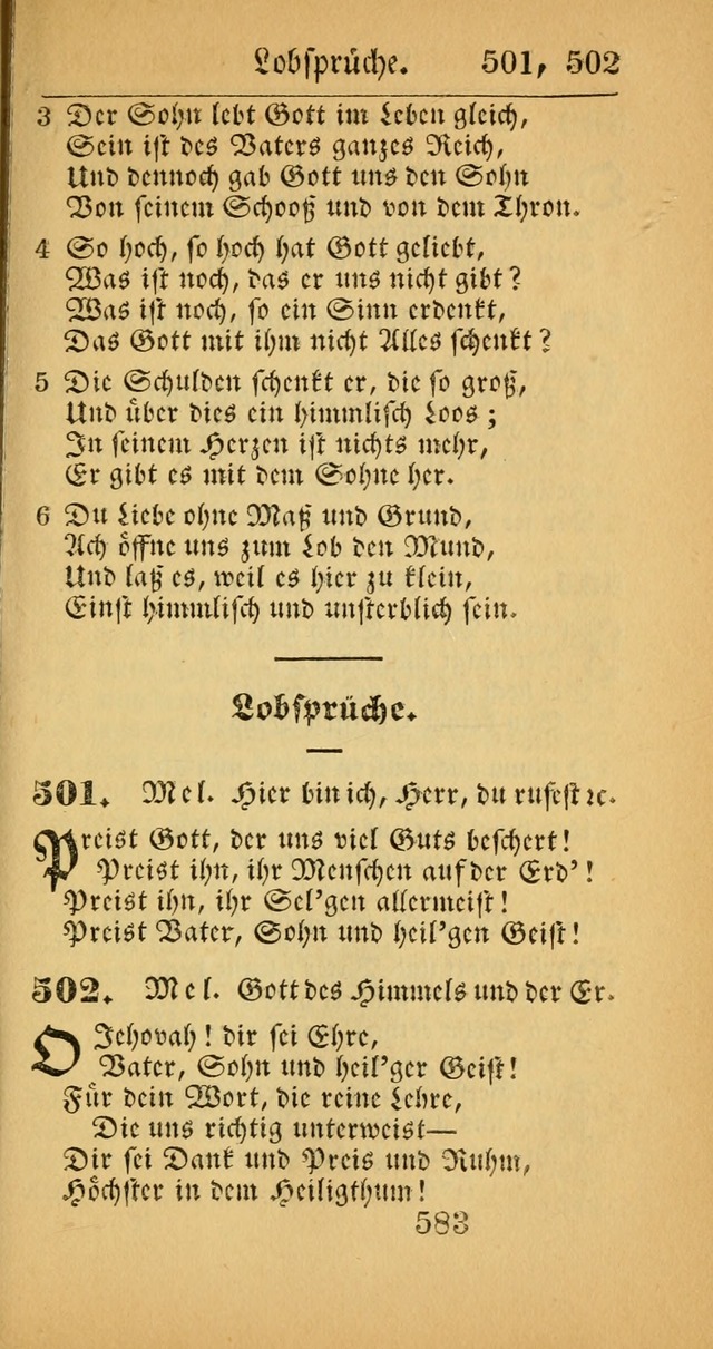 Evangelisches Gesangbuch: oder eine sammlung geistreicher lieder zum gebrauch der Evangelischen Gemeinscaft und aller heilsuchenden seelen  (4th und verb. Aufl.) page 585