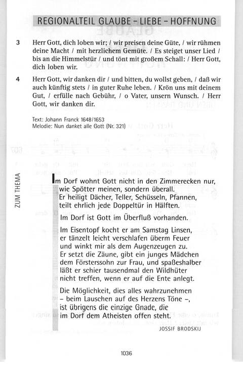 Antwort Finden in alten und neuen Liedern, in Worten zum Nachdenken und Beten: evangelisches Gesangbuch (Bayern, Mitteldeutschland, Thüringen) page 1001