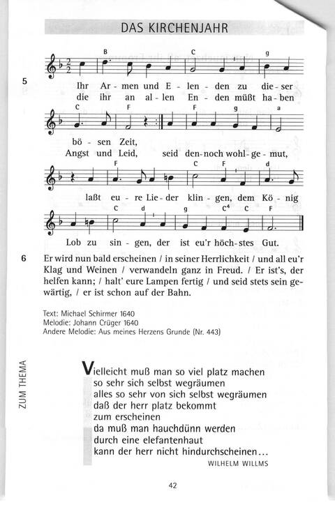 Antwort Finden in alten und neuen Liedern, in Worten zum Nachdenken und Beten: evangelisches Gesangbuch (Bayern, Mitteldeutschland, Thüringen) page 12