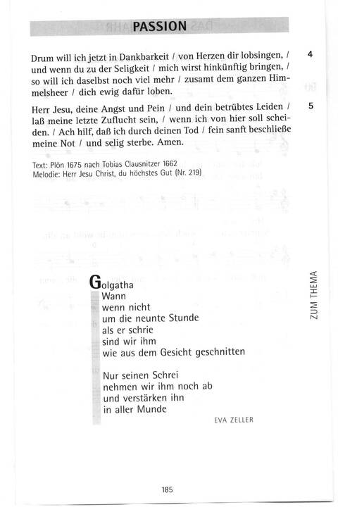 Antwort Finden in alten und neuen Liedern, in Worten zum Nachdenken und Beten: evangelisches Gesangbuch (Bayern, Mitteldeutschland, Thüringen) page 156