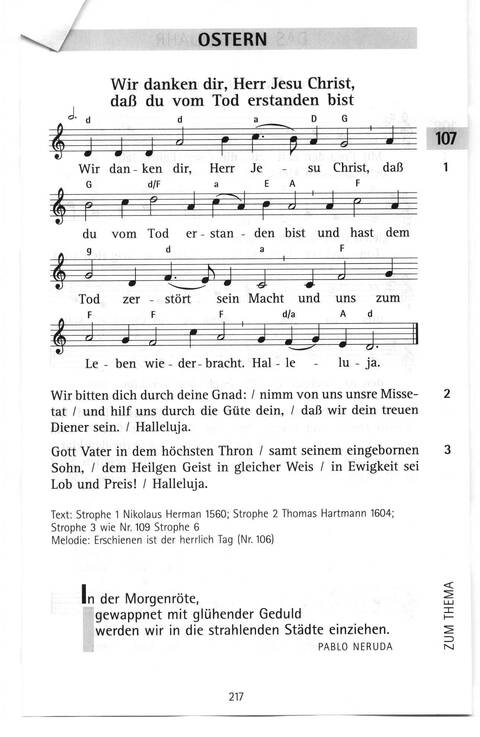 Antwort Finden in alten und neuen Liedern, in Worten zum Nachdenken und Beten: evangelisches Gesangbuch (Bayern, Mitteldeutschland, Thüringen) page 188