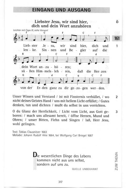 Antwort Finden in alten und neuen Liedern, in Worten zum Nachdenken und Beten: evangelisches Gesangbuch (Bayern, Mitteldeutschland, Thüringen) page 287