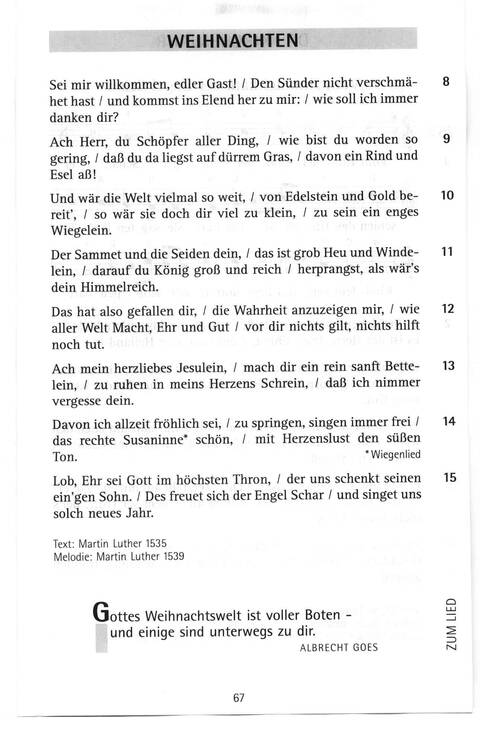 Antwort Finden in alten und neuen Liedern, in Worten zum Nachdenken und Beten: evangelisches Gesangbuch (Bayern, Mitteldeutschland, Thüringen) page 38