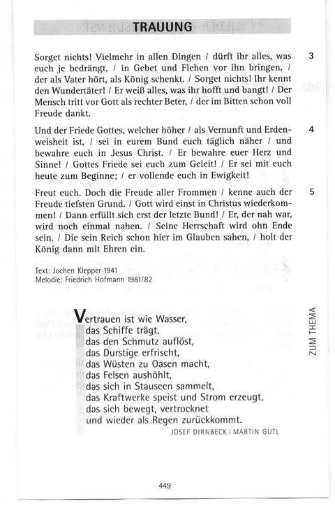 Antwort Finden in alten und neuen Liedern, in Worten zum Nachdenken und Beten: evangelisches Gesangbuch (Bayern, Mitteldeutschland, Thüringen) page 417