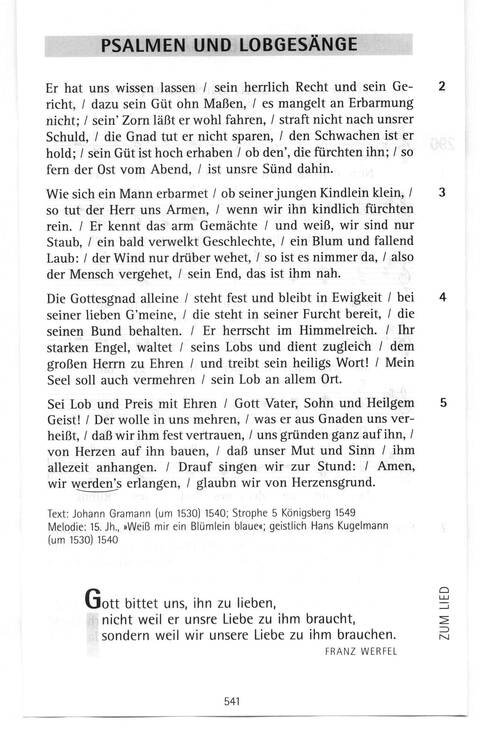 Antwort Finden in alten und neuen Liedern, in Worten zum Nachdenken und Beten: evangelisches Gesangbuch (Bayern, Mitteldeutschland, Thüringen) page 508