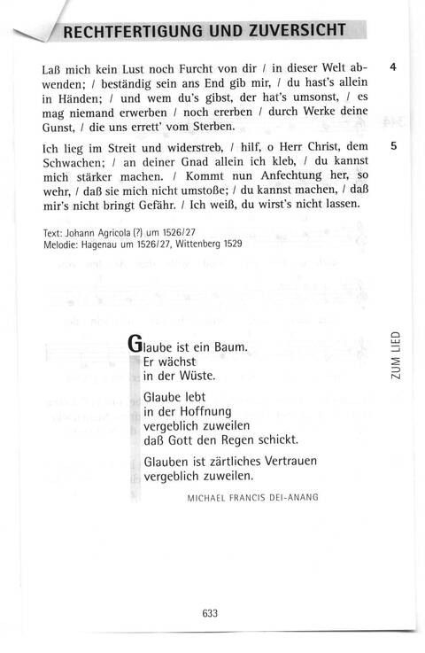 Antwort Finden in alten und neuen Liedern, in Worten zum Nachdenken und Beten: evangelisches Gesangbuch (Bayern, Mitteldeutschland, Thüringen) page 599