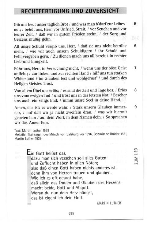 Antwort Finden in alten und neuen Liedern, in Worten zum Nachdenken und Beten: evangelisches Gesangbuch (Bayern, Mitteldeutschland, Thüringen) page 601