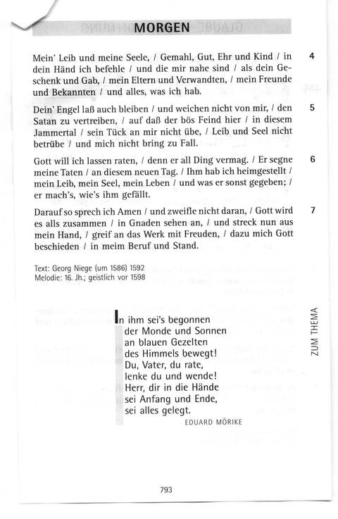 Antwort Finden in alten und neuen Liedern, in Worten zum Nachdenken und Beten: evangelisches Gesangbuch (Bayern, Mitteldeutschland, Thüringen) page 759