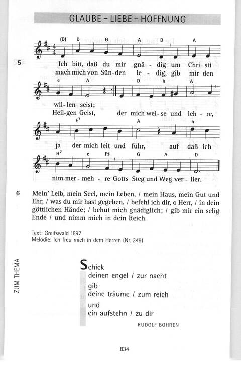 Antwort Finden in alten und neuen Liedern, in Worten zum Nachdenken und Beten: evangelisches Gesangbuch (Bayern, Mitteldeutschland, Thüringen) page 800