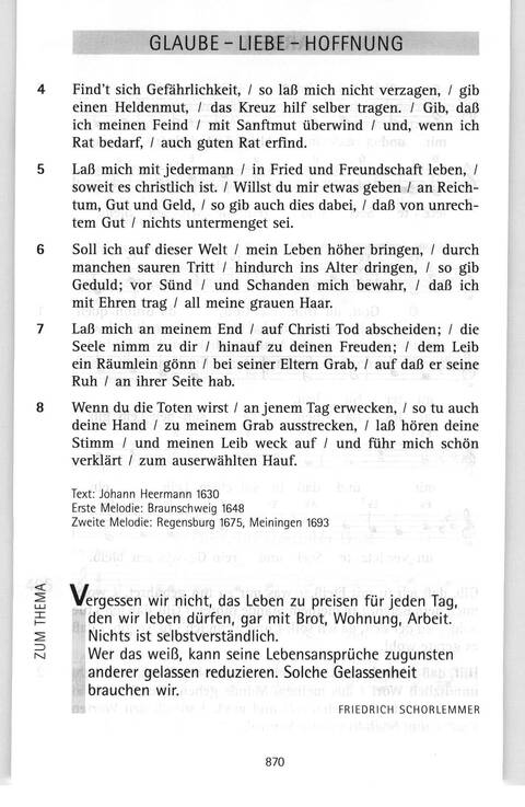 Antwort Finden in alten und neuen Liedern, in Worten zum Nachdenken und Beten: evangelisches Gesangbuch (Bayern, Mitteldeutschland, Thüringen) page 836