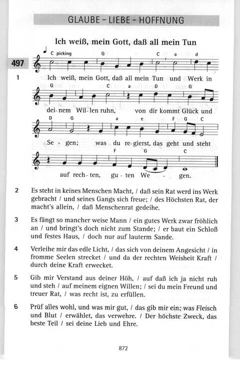 Antwort Finden in alten und neuen Liedern, in Worten zum Nachdenken und Beten: evangelisches Gesangbuch (Bayern, Mitteldeutschland, Thüringen) page 838