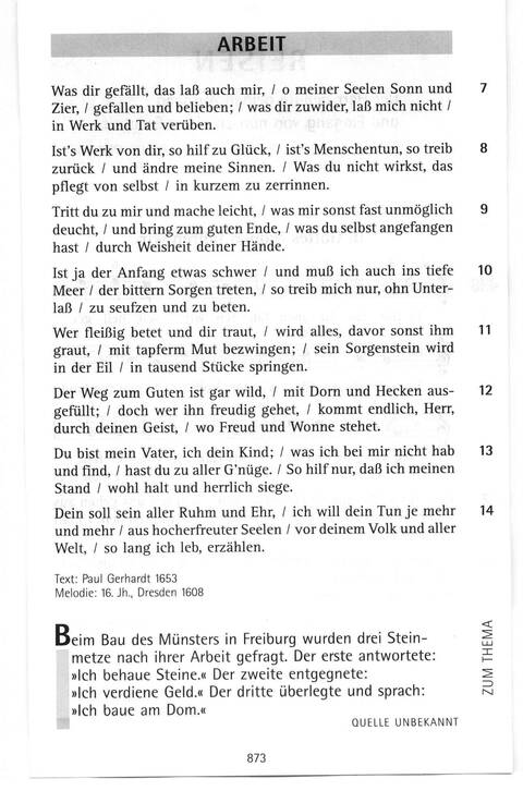 Antwort Finden in alten und neuen Liedern, in Worten zum Nachdenken und Beten: evangelisches Gesangbuch (Bayern, Mitteldeutschland, Thüringen) page 839