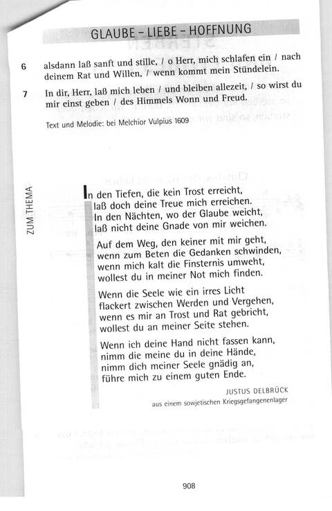 Antwort Finden in alten und neuen Liedern, in Worten zum Nachdenken und Beten: evangelisches Gesangbuch (Bayern, Mitteldeutschland, Thüringen) page 873