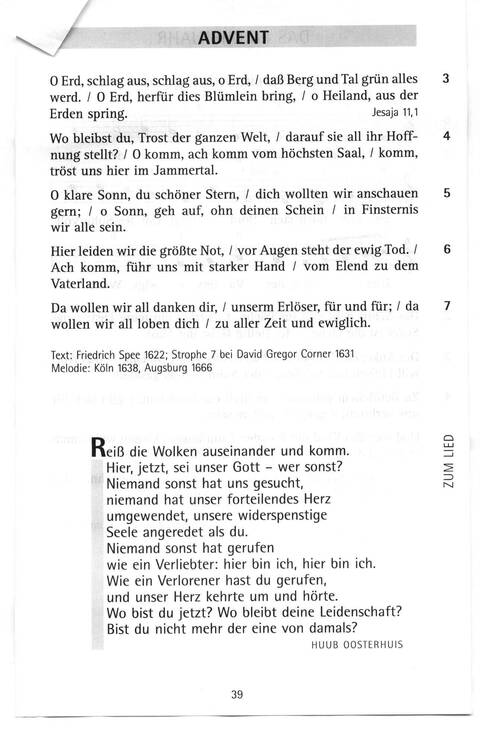 Antwort Finden in alten und neuen Liedern, in Worten zum Nachdenken und Beten: evangelisches Gesangbuch (Bayern, Mitteldeutschland, Thüringen) page 9