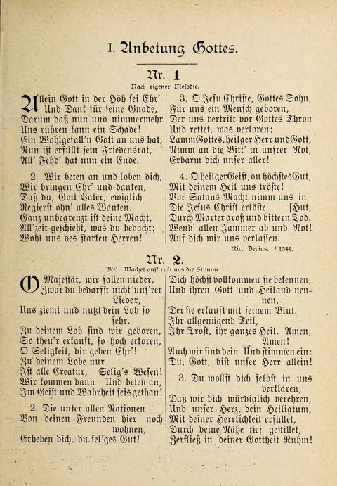 Evangelisches Gesangbuch: für die deutschen Congregational-Gemeinden von Nork-Amerika page 1