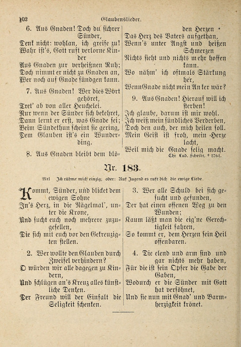 Evangelisches Gesangbuch: für die deutschen Congregational-Gemeinden von Nork-Amerika page 102