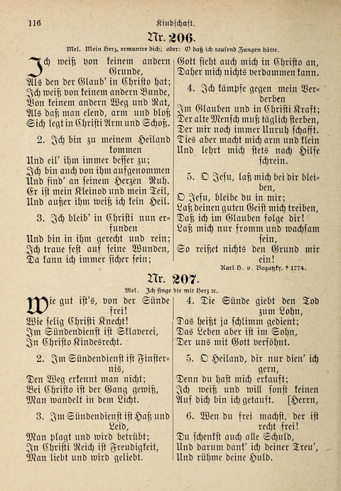 Evangelisches Gesangbuch: für die deutschen Congregational-Gemeinden von Nork-Amerika page 116