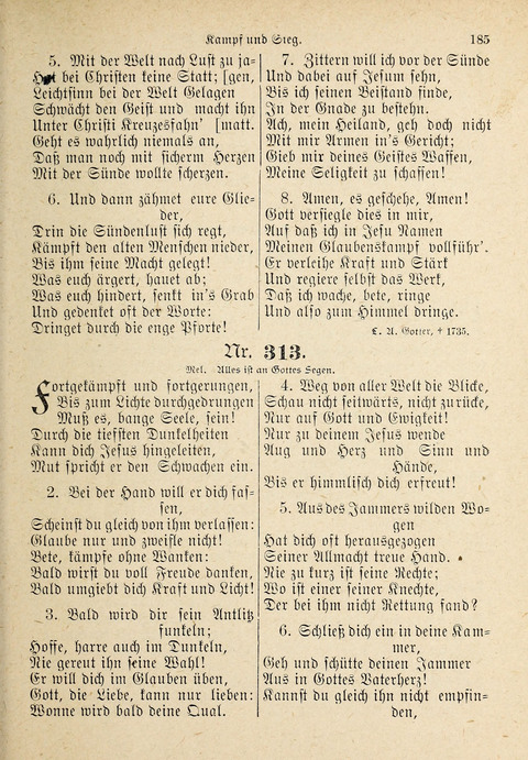 Evangelisches Gesangbuch: für die deutschen Congregational-Gemeinden von Nork-Amerika page 185