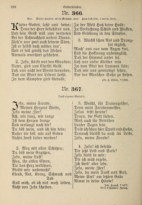 Evangelisches Gesangbuch: für die deutschen Congregational-Gemeinden von Nork-Amerika page 216