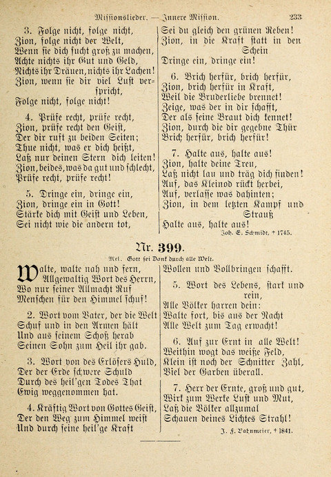 Evangelisches Gesangbuch: für die deutschen Congregational-Gemeinden von Nork-Amerika page 233